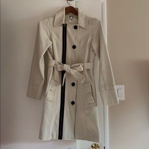 Quicksilver ivory corduroy trench coat